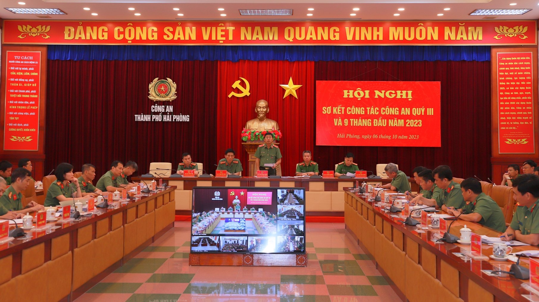 Công an thành phố sơ kết công tác Công an 9 tháng đầu năm 2023